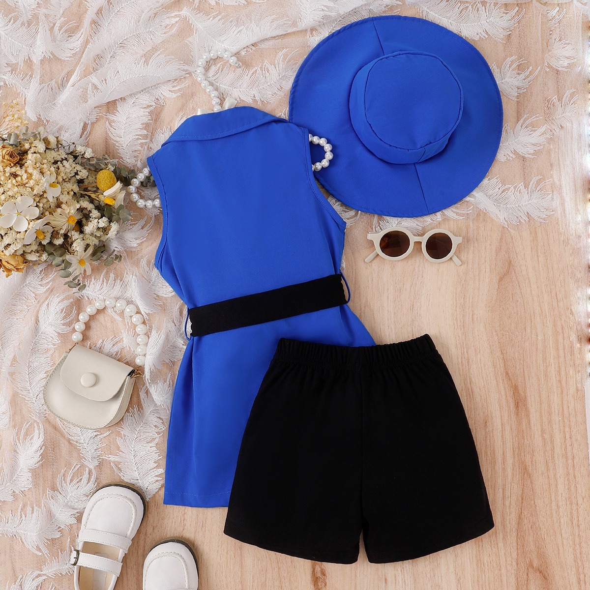 4pcs Toddler Girls Princess-style Coordinated Set