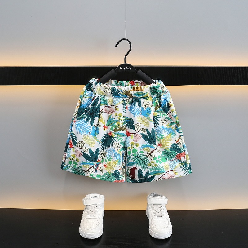 2pcs Toddler Boys Hawaiian Shirt & Shorts