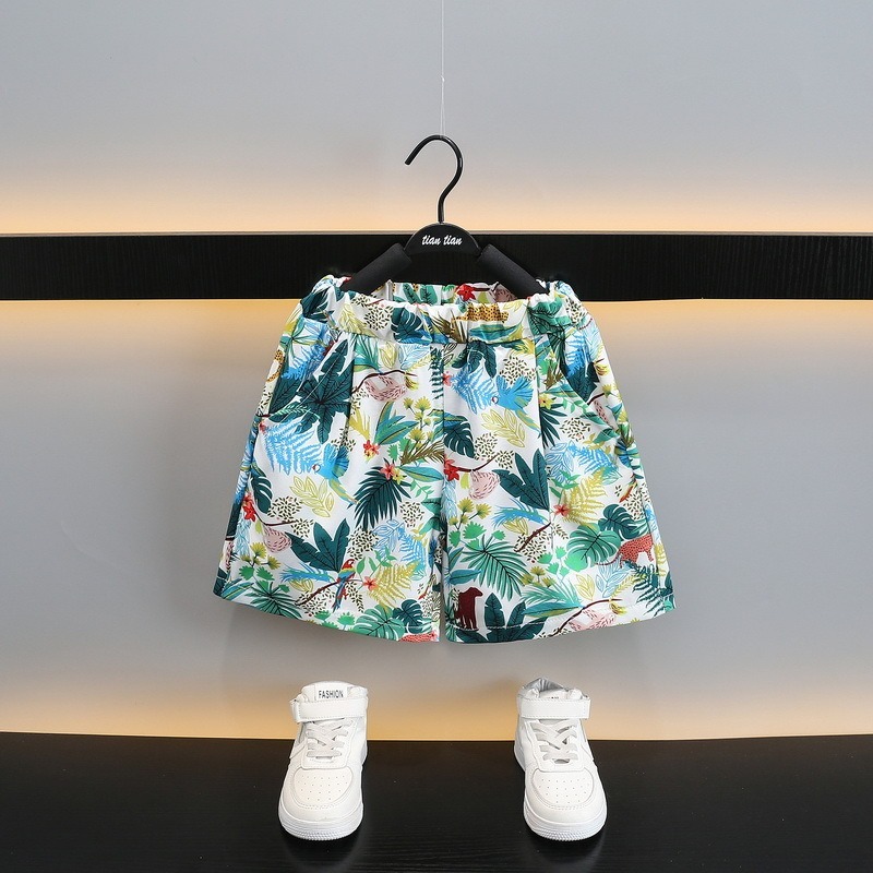 2pcs Toddler Boys Hawaiian Shirt & Shorts