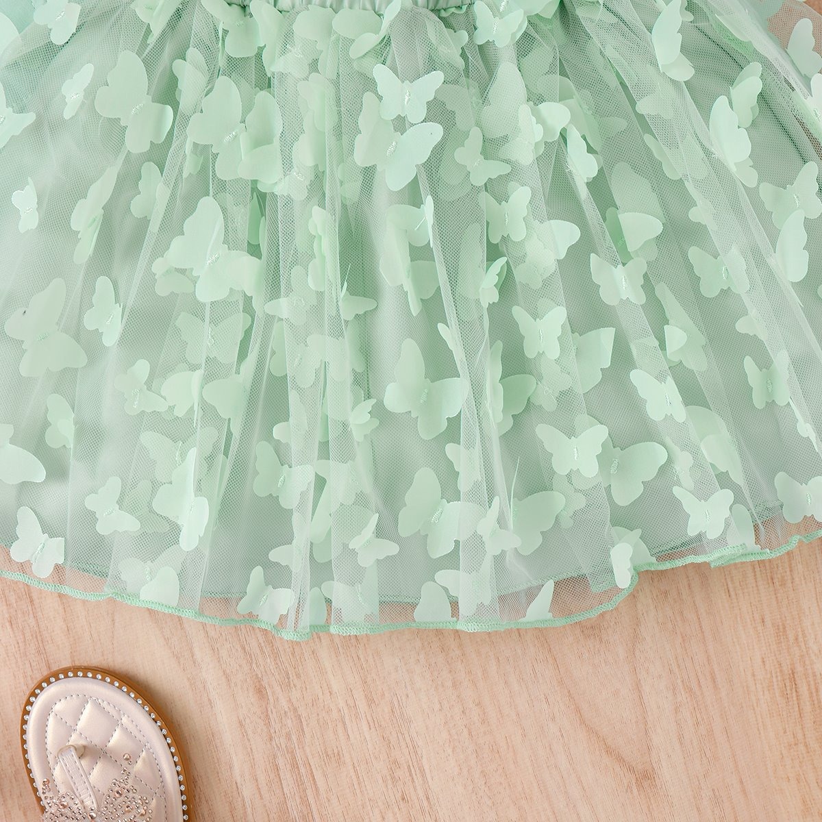 4pcs Toddler Girls Notched Lapel Blazer And Bow Tulle Skirt Outfit