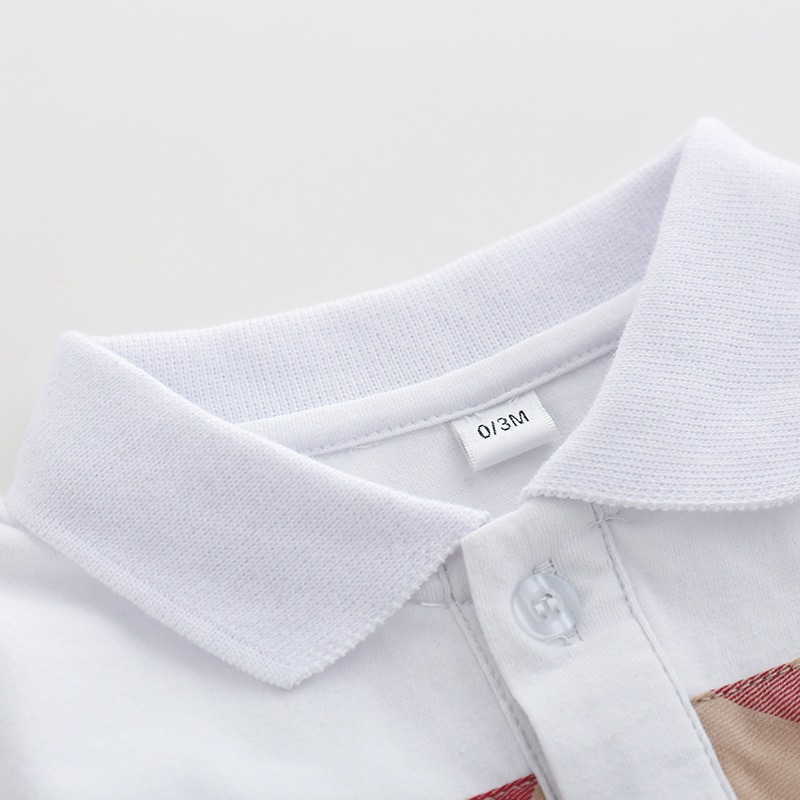 Baby Boy Cotton Lapel Long-Sleeve Jumpsuits