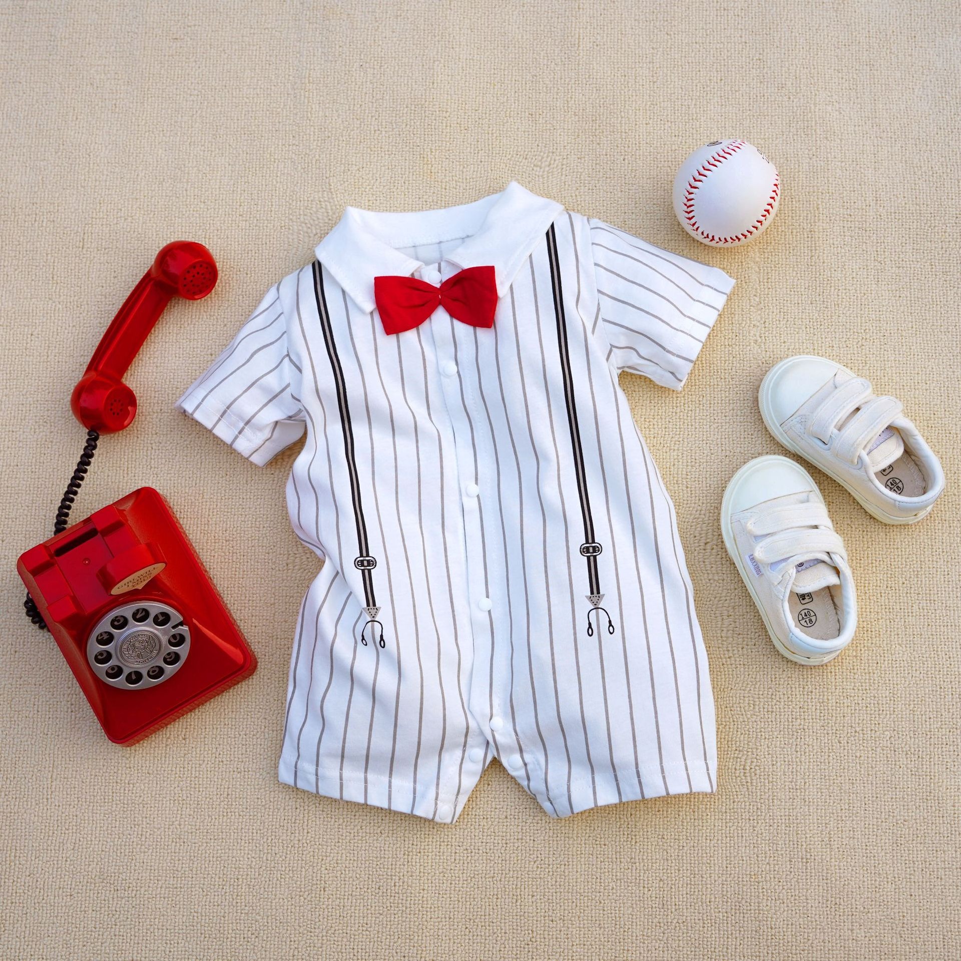 [Copy]Baby Boy Checkered Bear Jumpsuits