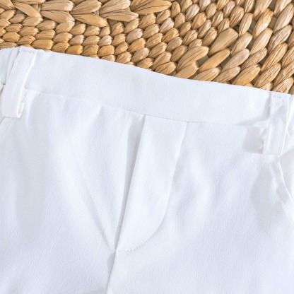 2pcs Baby Boys Embroidered Pony Short-Sleeve Top & Versatile Solid Shorts