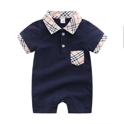 Baby Boy Buttoned Short-Sleeve Gentleman Jumpsuits