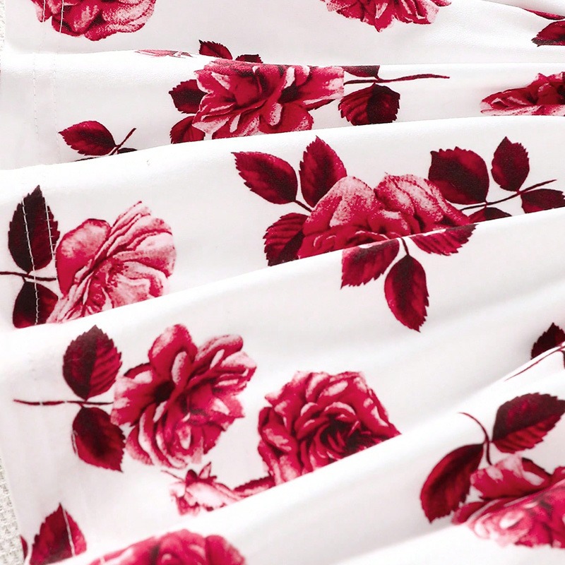 2pcs Baby Girls Rose Print A-line Dress