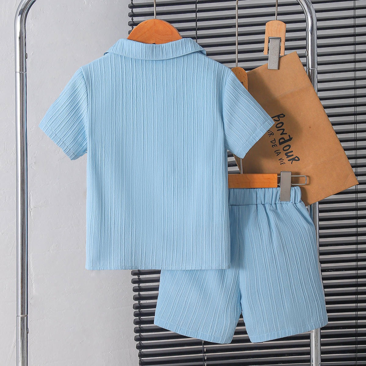 2pcs Toddler Boys Preppy Short-Sleeve Polo & Flat Front Shorts