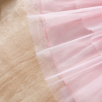 2pcs Baby Girls Tulle Dress Set with Bow Details