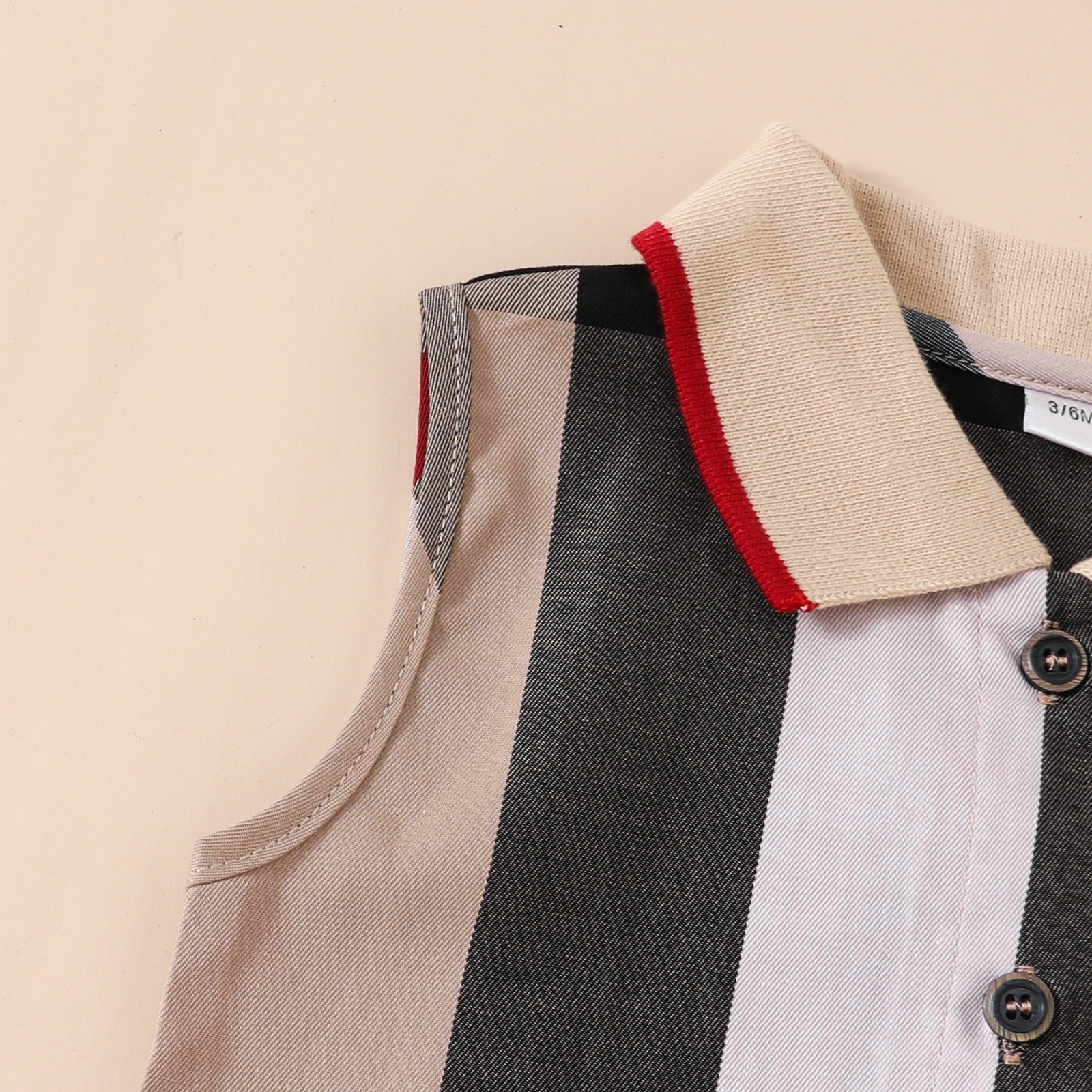 Baby Boy Sleeveless Lapel Button-Down Jumpsuits