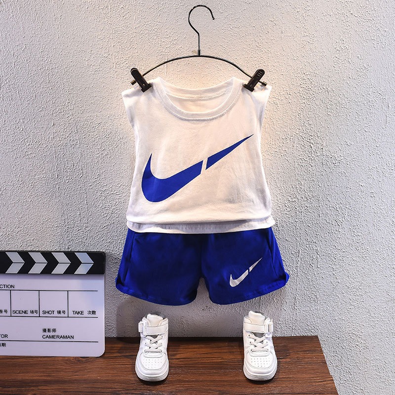 2pcs Toddler Boys Sleeveless Training Top & Performance Shorts