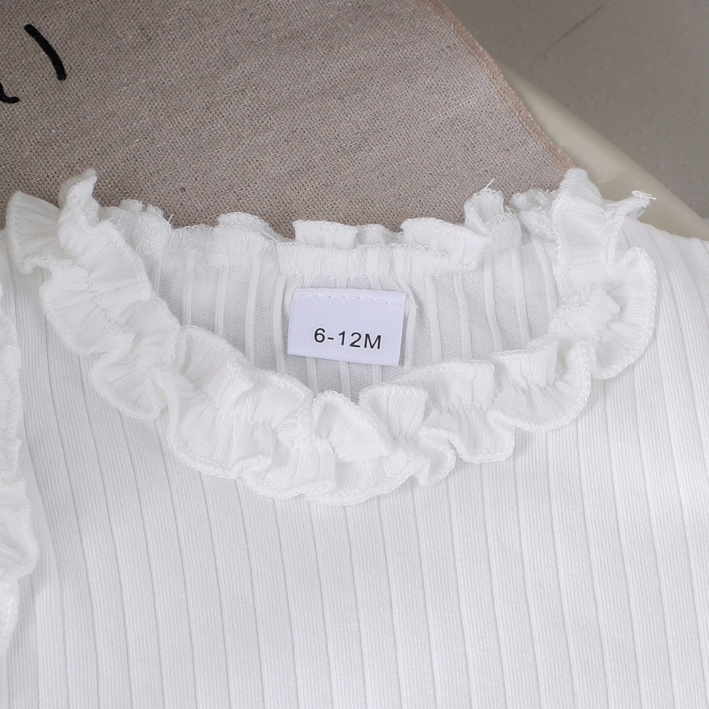 3pcs Baby Girls Ruffle Sleeveless Top And Denim Skirt