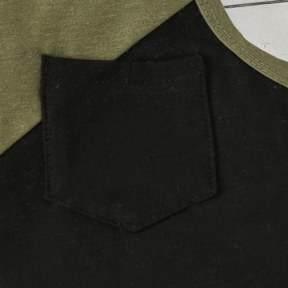 2pcs Toddler Boys Sleeveless Patchwork Top & Swim Trunks