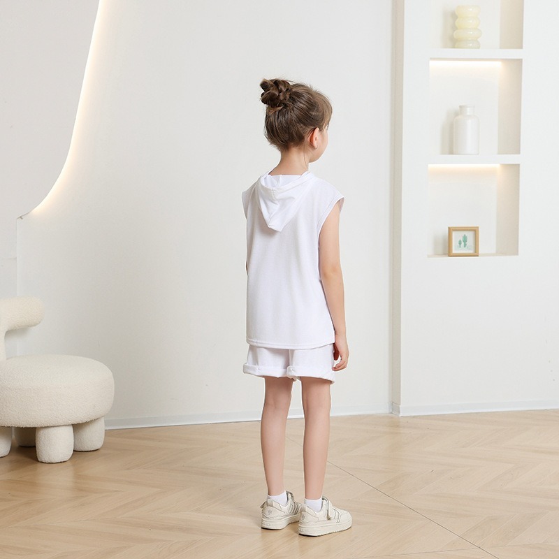 2pcs Baby Girls Cartoon Print Tank Top & Shorts