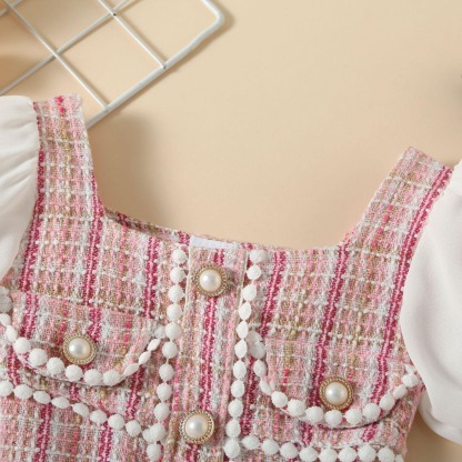 Baby Girls Chanel-Style Puff Sleeve Princess Dress