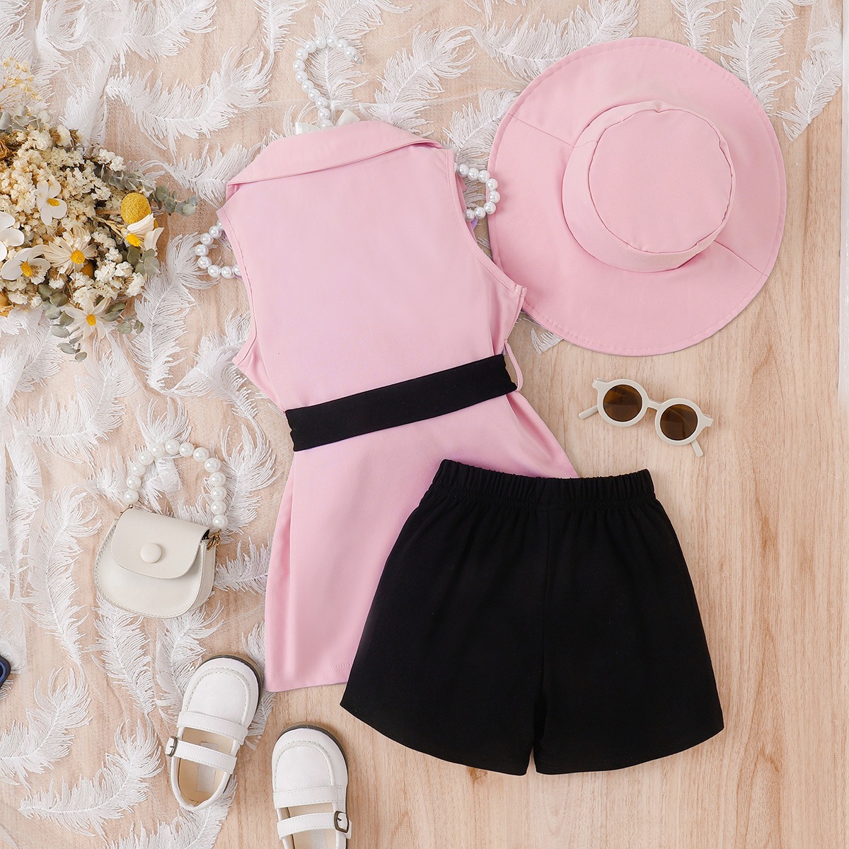 4pcs Toddler Girls Princess-style Coordinated Set