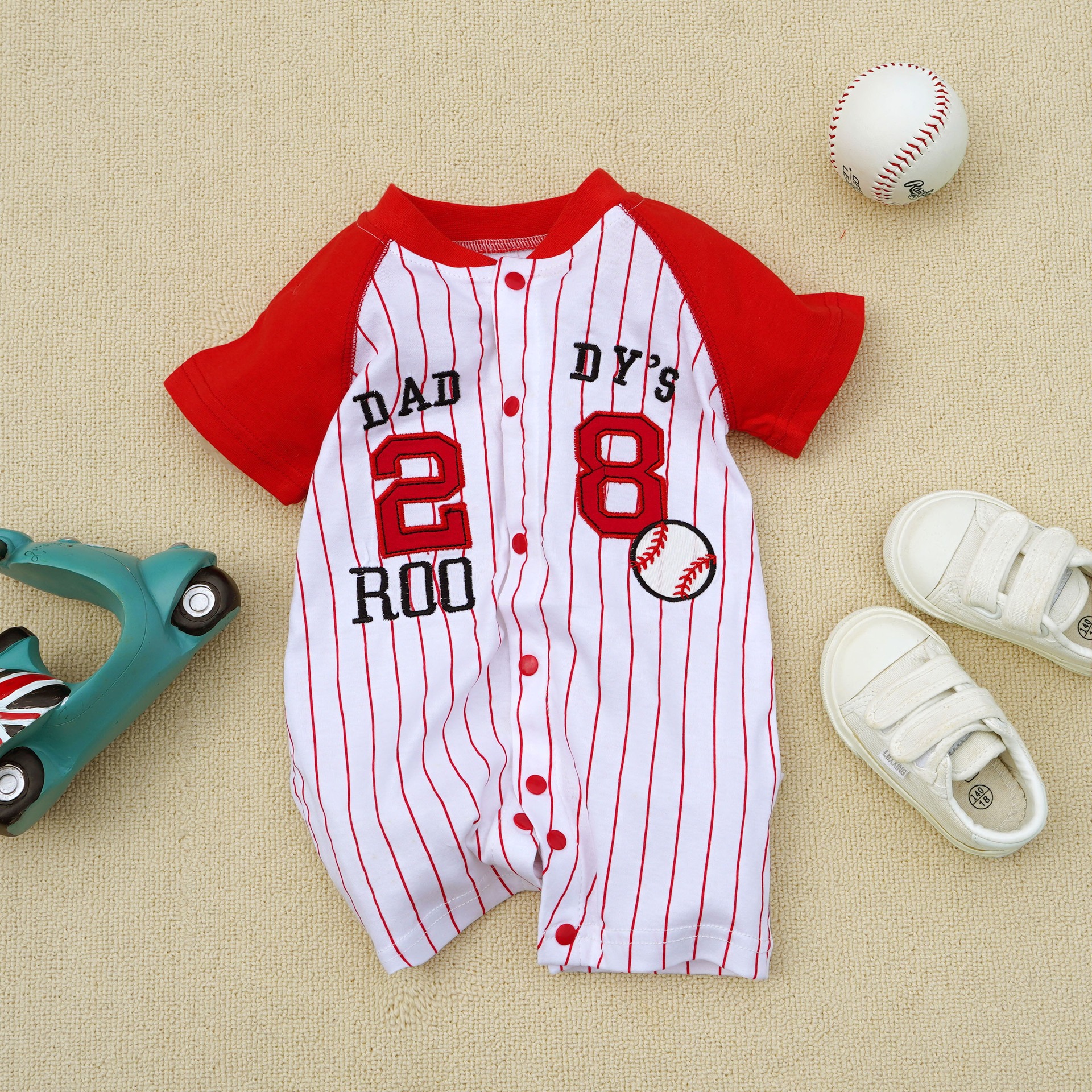 Baby Boy Gray Football Team Jumpsuits