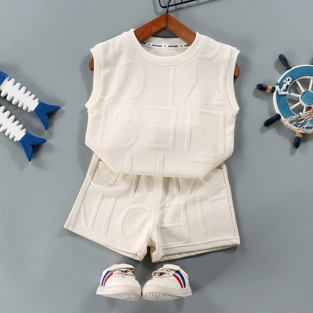 2pcs Toddler Boys Sleeveless Loose Tank & Shorts