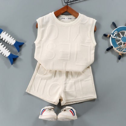 2pcs Toddler Boys Sleeveless Loose Tank & Shorts