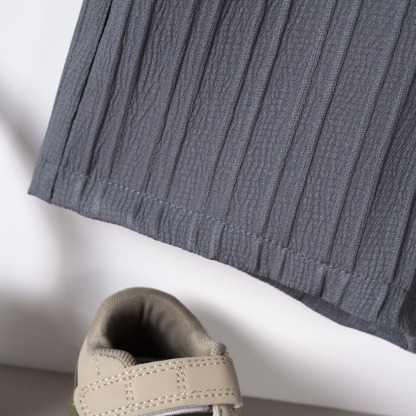 2pcs Toddler Boy Solid Single-Breast Shirt & Shorts