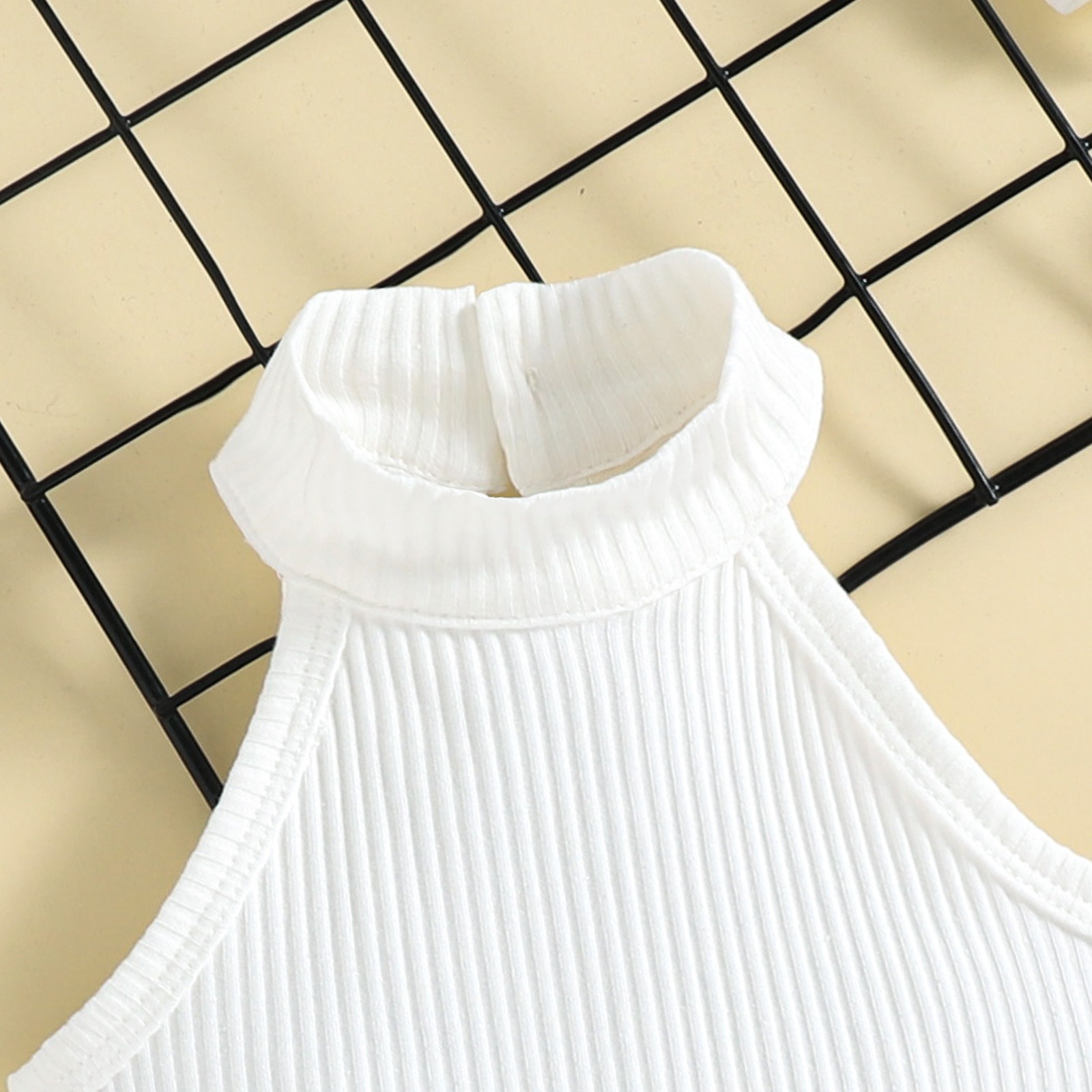 3pcs Toddler Girls Halter Neck Top & Shorts With Waist Bag