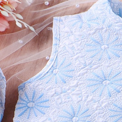 2pcs Toddler Girls Pearl-Accented Sleeveless Top & Tiered Ruffle Shorts