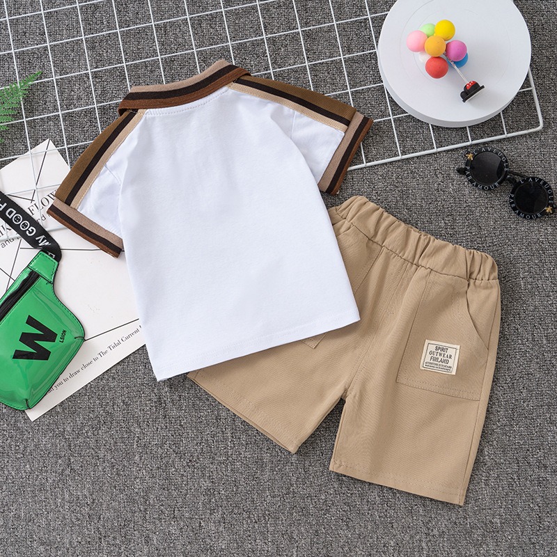2pcs Toddler Boys Polo Short Sleeve T-Shirt + Shorts