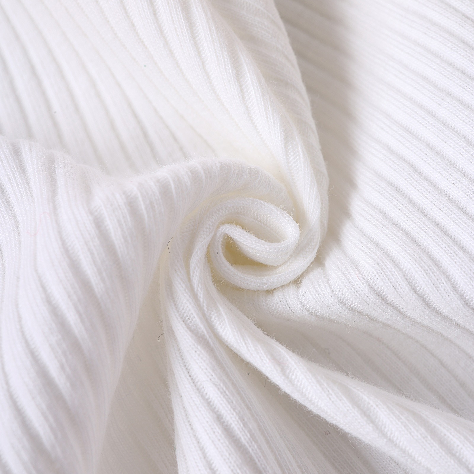 2pcs Toddler Girls White Ribbed Top And Printed Mini Skirt