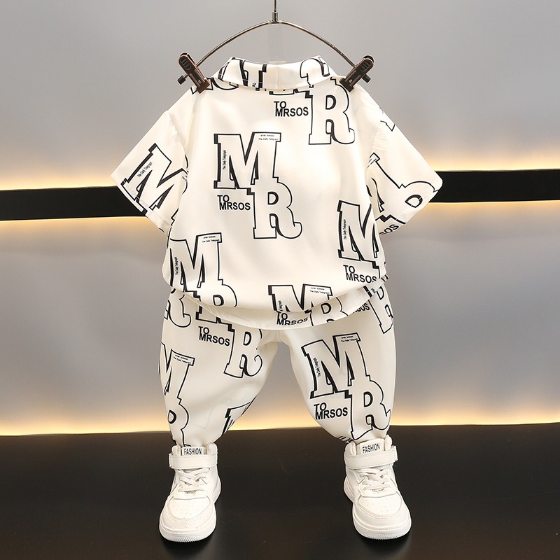 2pcs Toddler Boys Graphic Print T-Shirt & Jogger Pants