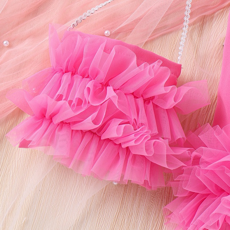 2pcs Toddler Girls Sleeveless A-line Tiered Dress with Matching Bag