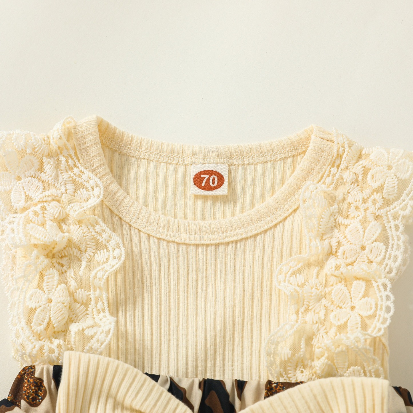 2pcs Baby Girls Floral Print Onesies Set