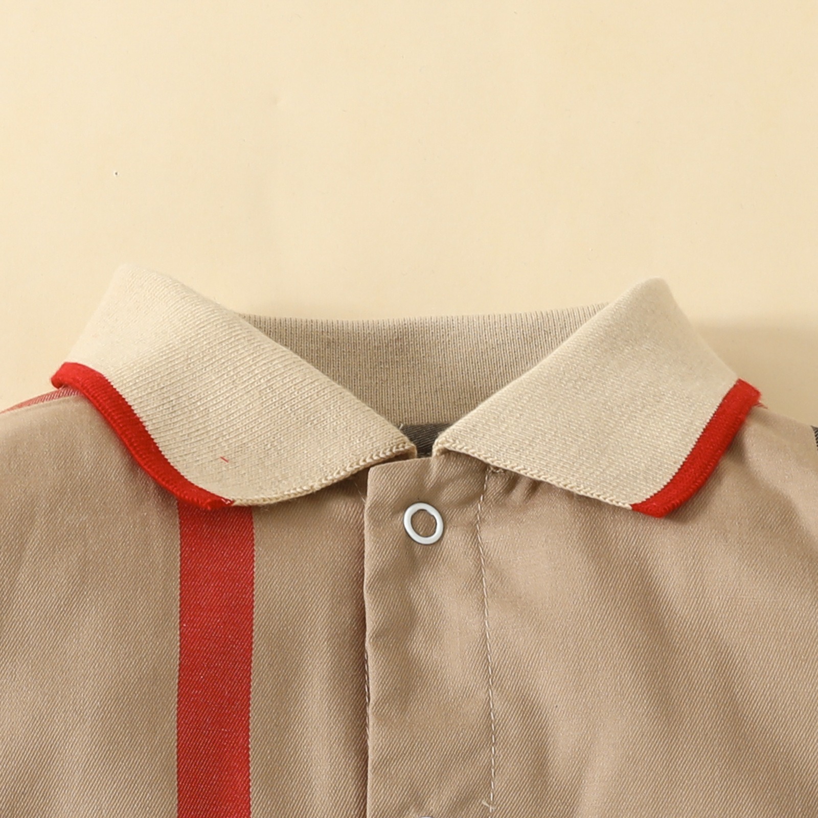 Baby Boy Autumn Cotton Long-Sleeve Lapel Jumpsuits