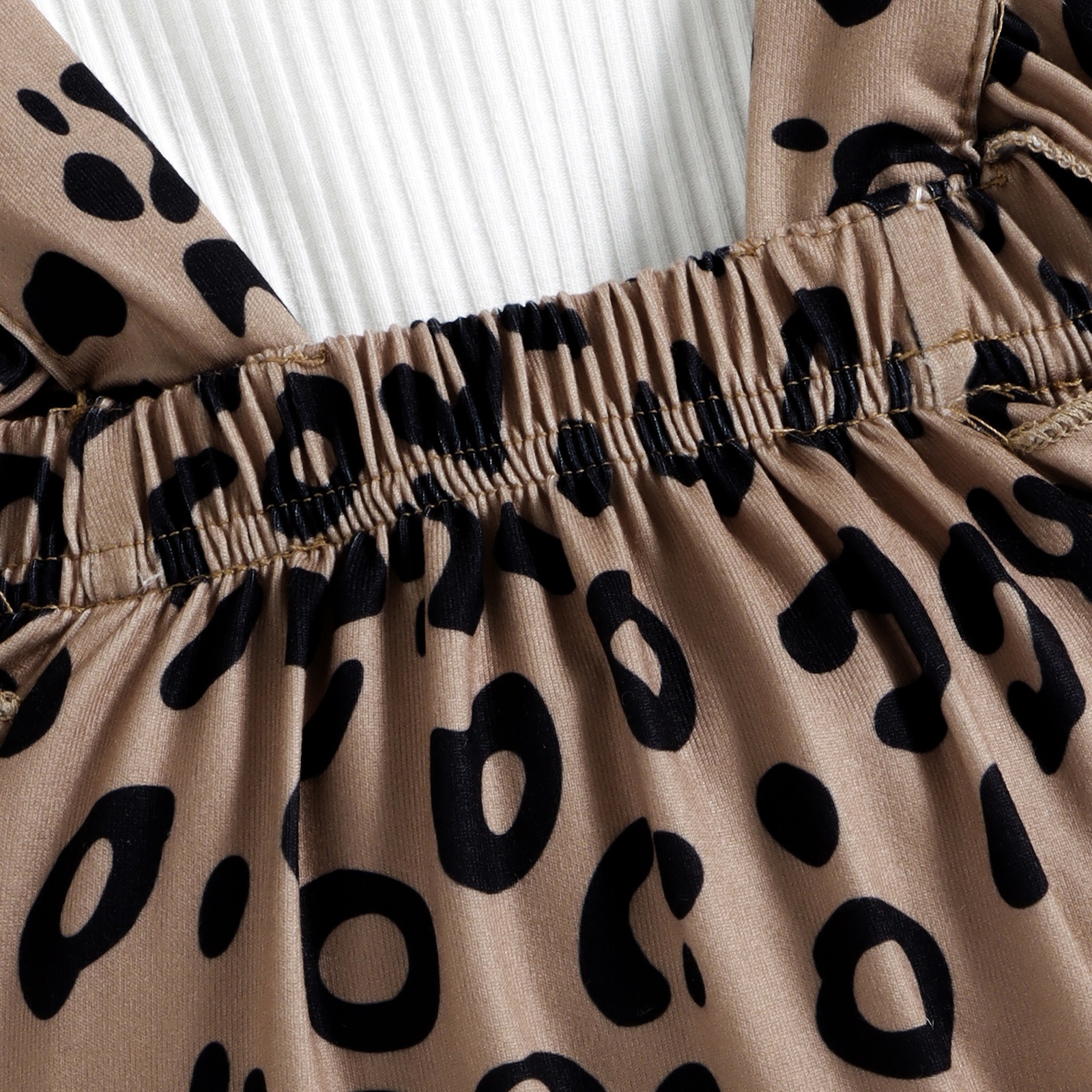 3pcs Baby Girls Leopard Print Short-Sleeve Onesies Set