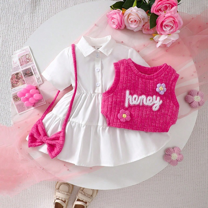 2pcs Baby Girls Shirt Dress