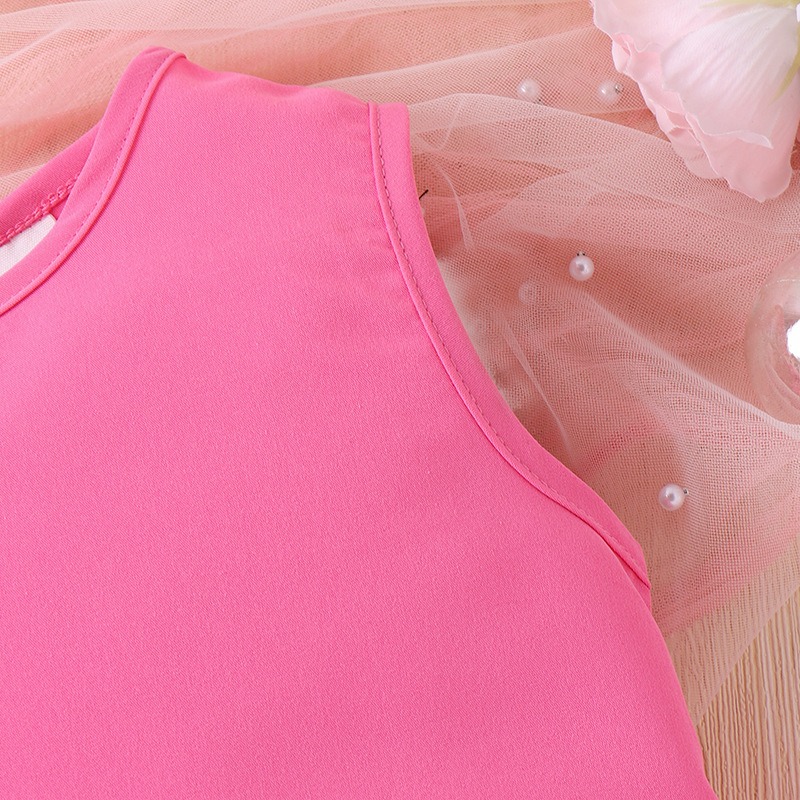 2pcs Toddler Girls Sleeveless A-line Tiered Dress with Matching Bag