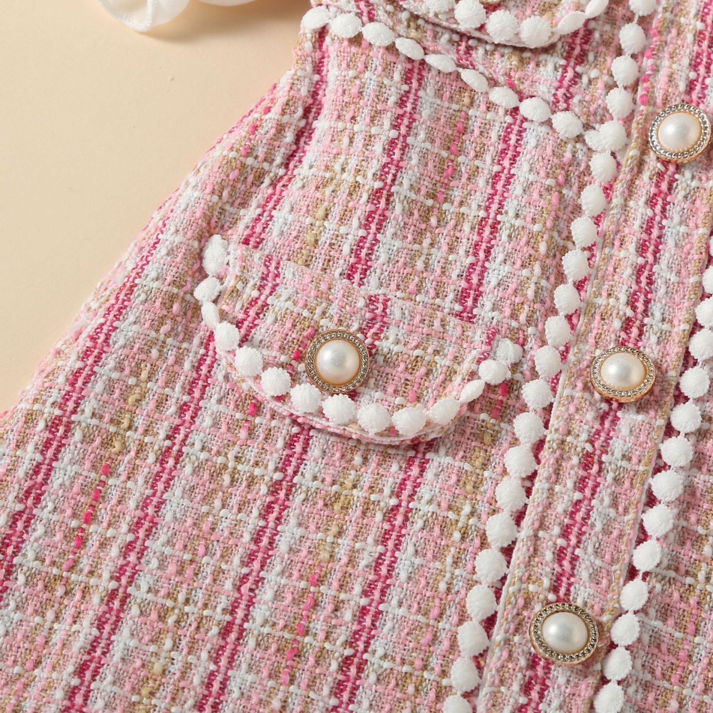 Baby Girls Chanel-Style Puff Sleeve Princess Dress