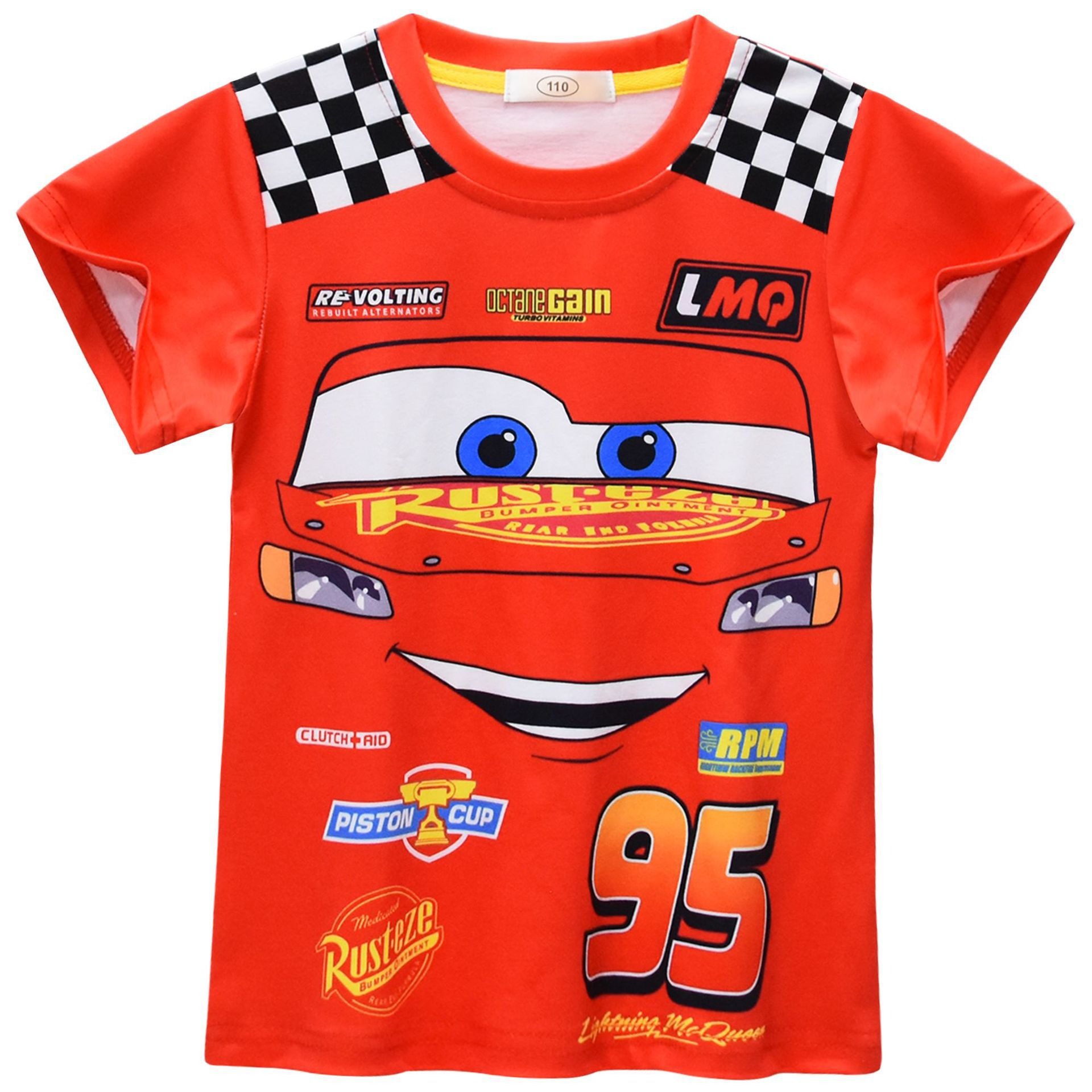 2pcs Toddler Boys Racing Print Short-Sleeve Graphic Tee & Pants