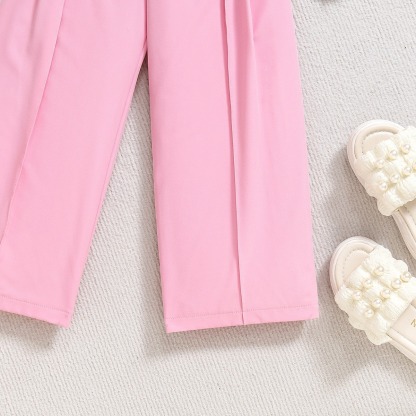 2pcs Toddler Girls Floral Mesh Vest Set