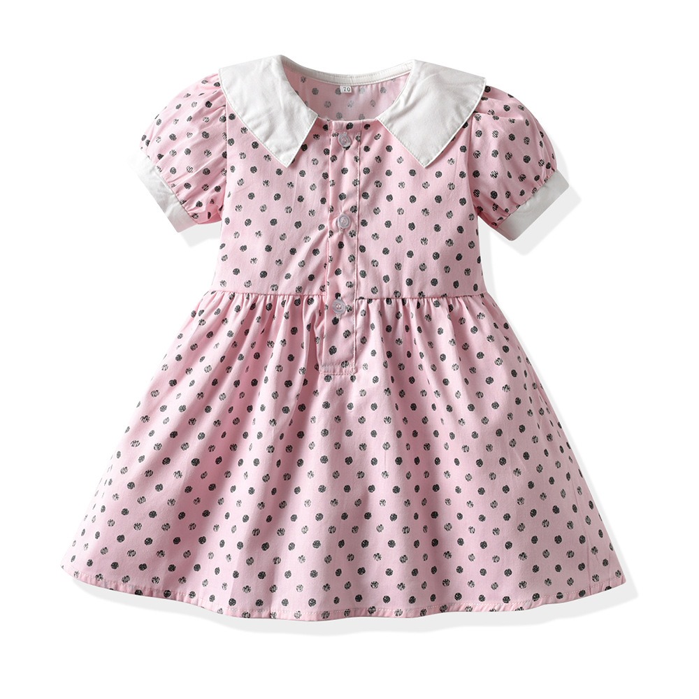 Toddler Girls Floral Smocked Dress with Puff Sleeves