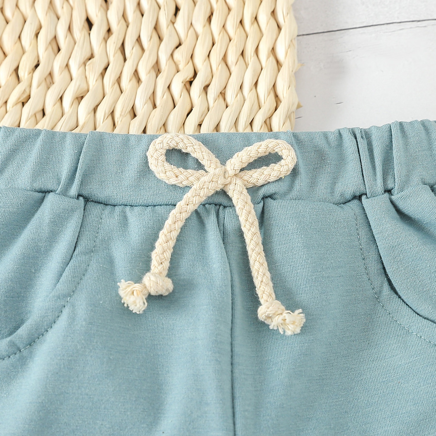 2pcs Toddler Boys Sleeveless Patchwork Top & Swim Trunks