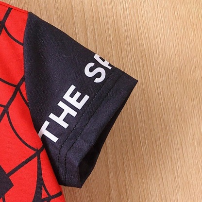 2pcs Baby Boys Spider Print Quick-Dry Outfit