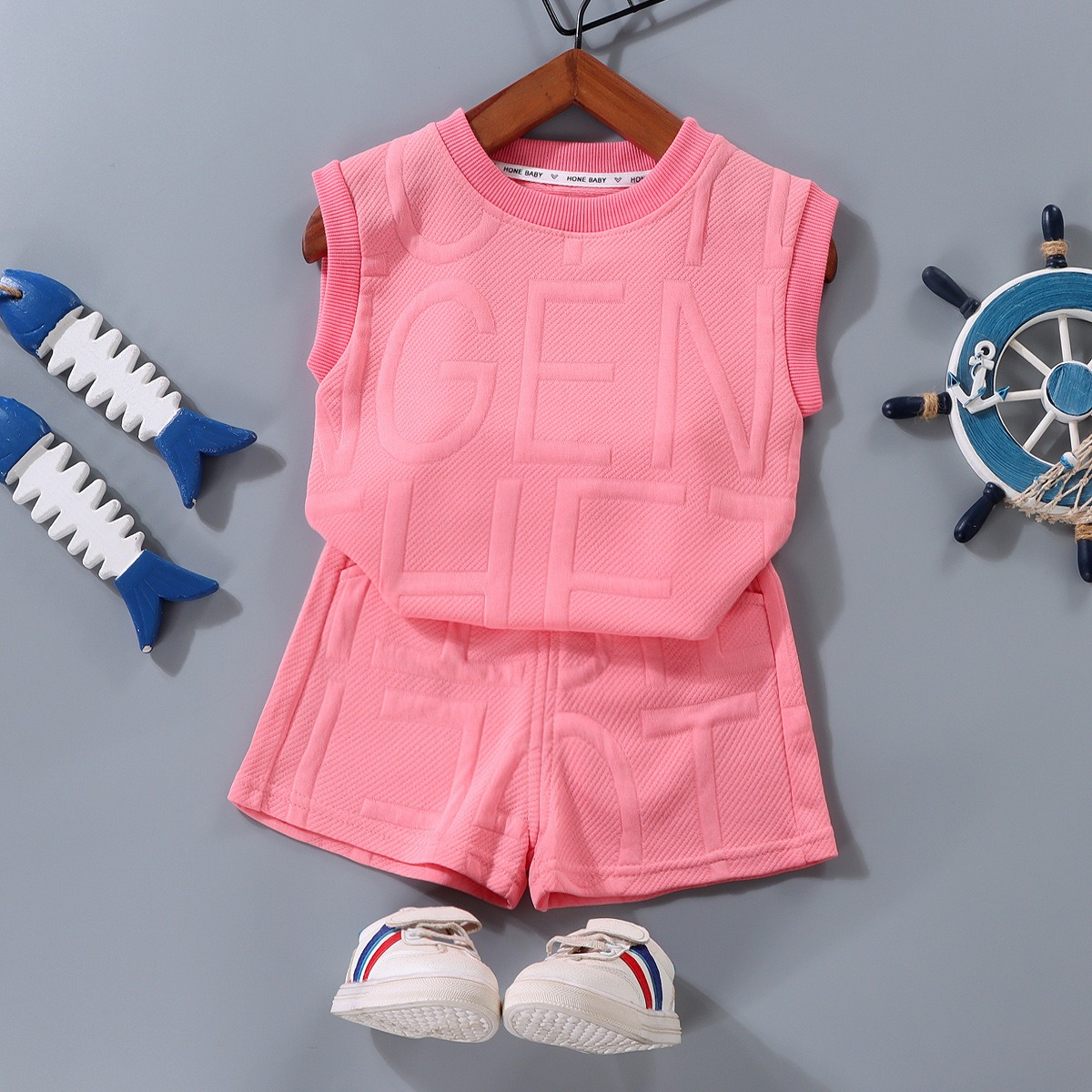 2pcs Toddler Boys Sleeveless Loose Tank & Shorts