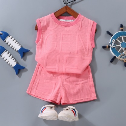 2pcs Toddler Boys Sleeveless Loose Tank & Shorts
