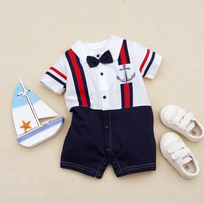 Baby Boy Sailor Style Suspenders Jumpsuits