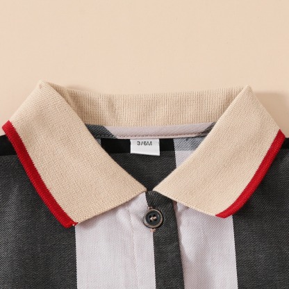 Baby Boy Sleeveless Lapel Button-Down Jumpsuits