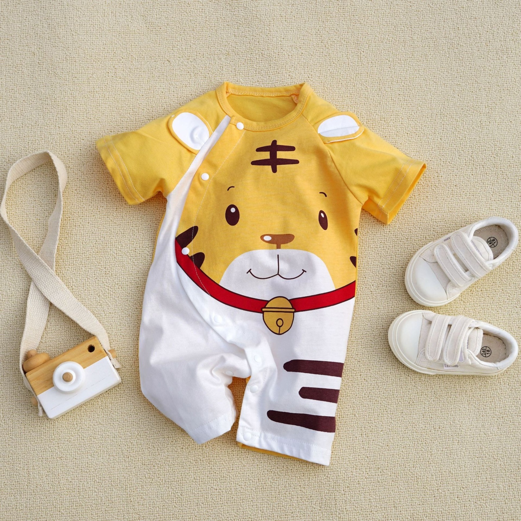 Baby Boy Tiger Print Jumpsuits