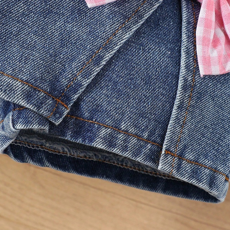 2pcs Baby Girls Pink Seersucker Strappy Outfit