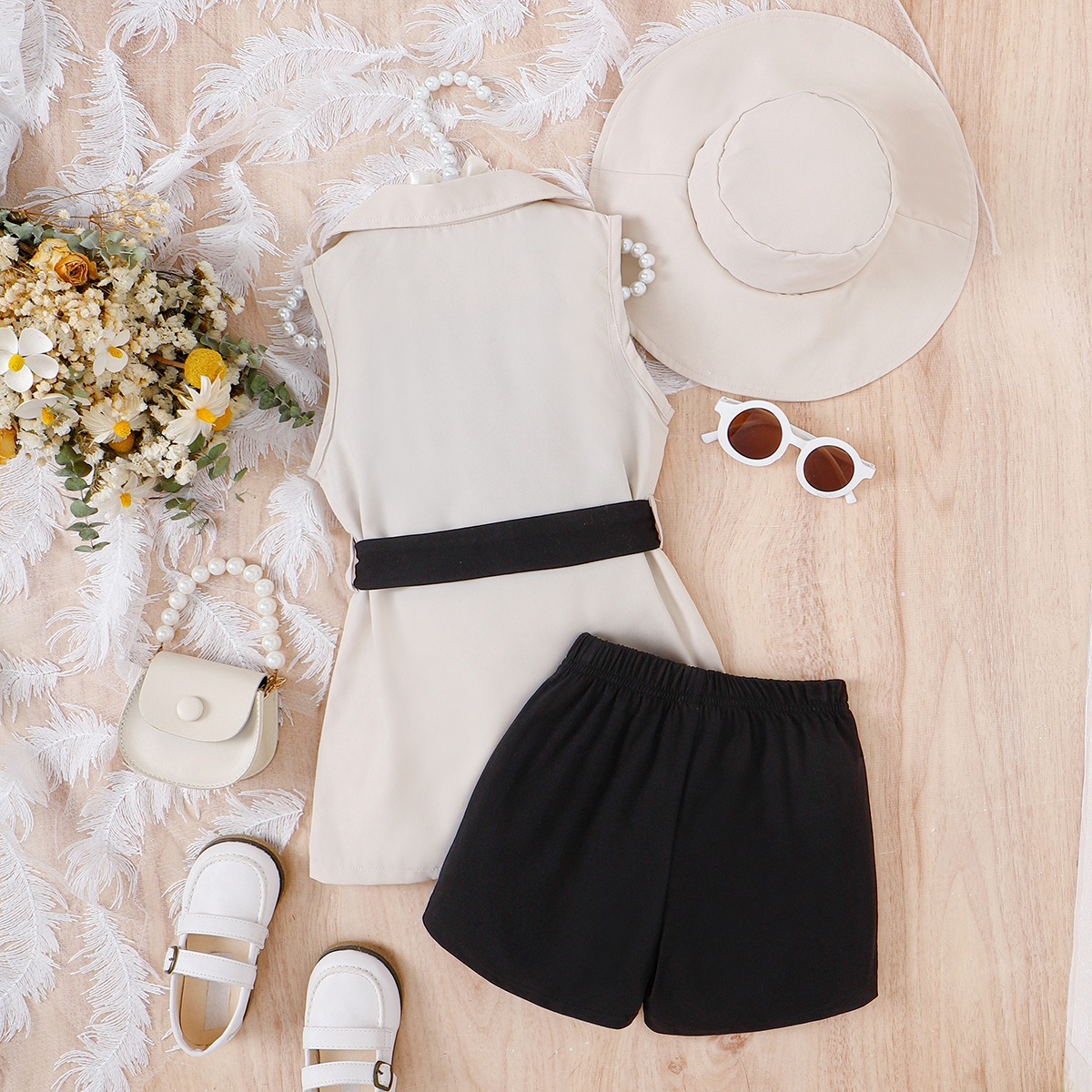 4pcs Toddler Girls Princess-style Coordinated Set