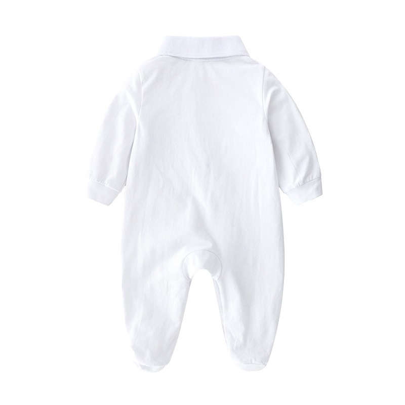 Baby Boy Cotton Lapel Long-Sleeve Jumpsuits