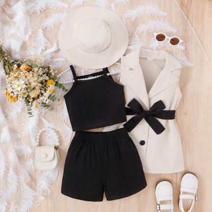 4pcs Toddler Girls Princess-style Coordinated Set