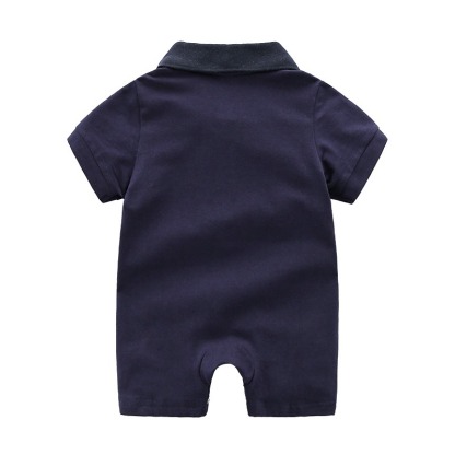 2pcs Baby Boy Knitted Short-Sleeve Gentleman Jumpsuits