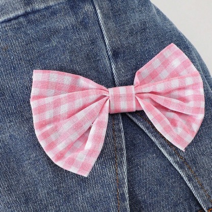 2pcs Baby Girls Pink Seersucker Strappy Outfit